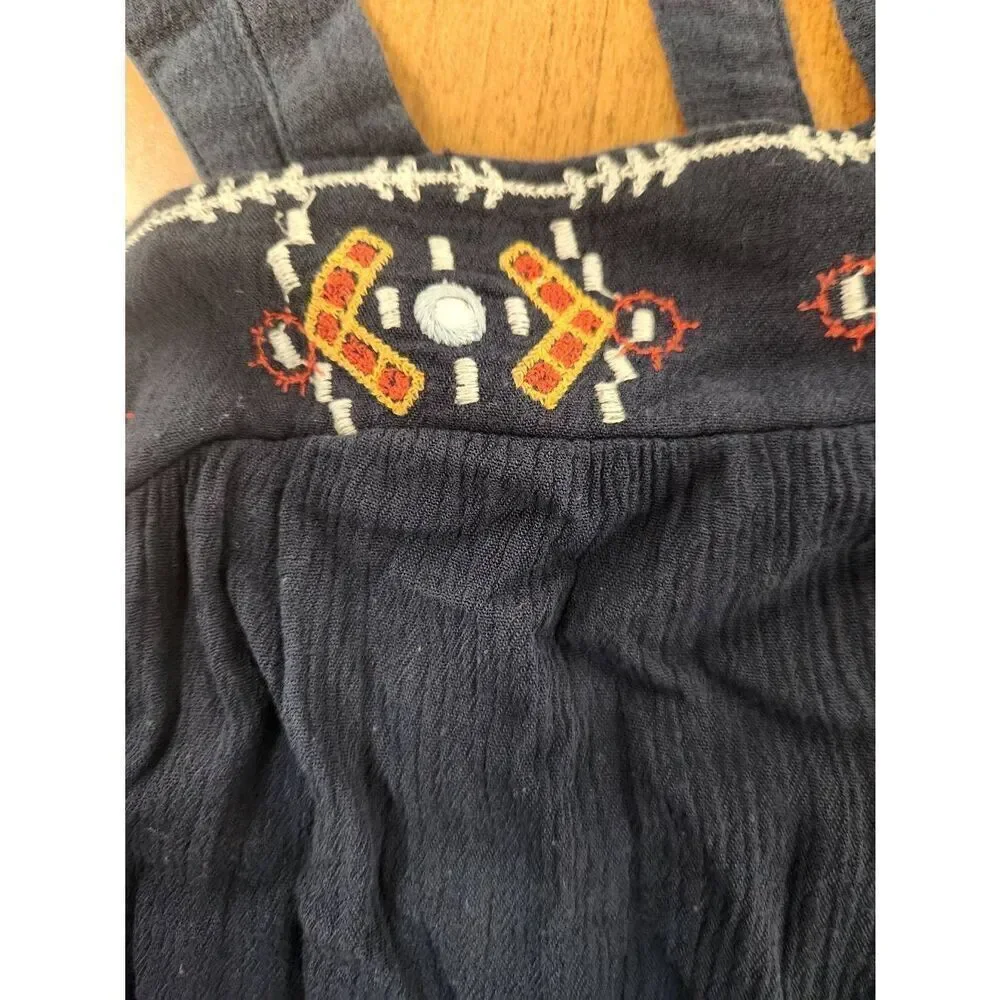Xhilaration Blue halter tank with embroidered details size L - Picture 2 of 6